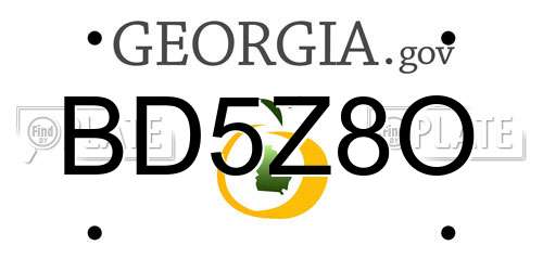 BD5Z8O Georgia License Plate