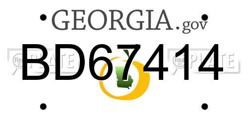 BD67414 Georgia License Plate