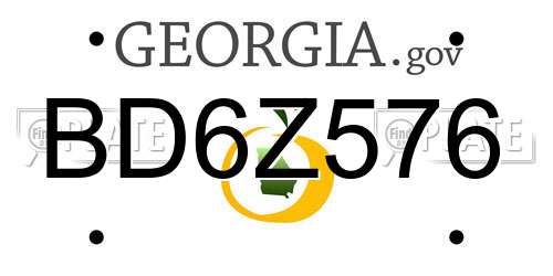 BD6Z576 Georgia License Plate