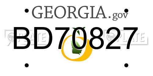 BD70827 Georgia License Plate