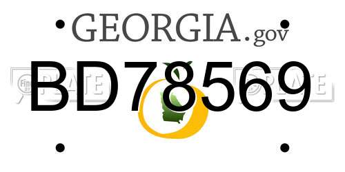BD78569 Georgia License Plate