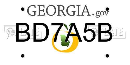 BD7A5B Georgia License Plate