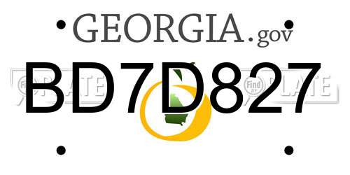 BD7D827 Georgia License Plate