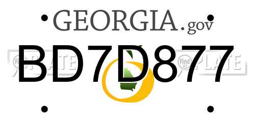 BD7D877 Georgia License Plate