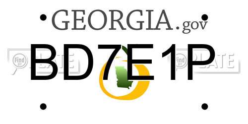 BD7E1P Georgia License Plate