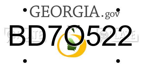 BD7O522 Georgia License Plate