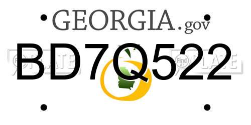 BD7Q522 Georgia License Plate
