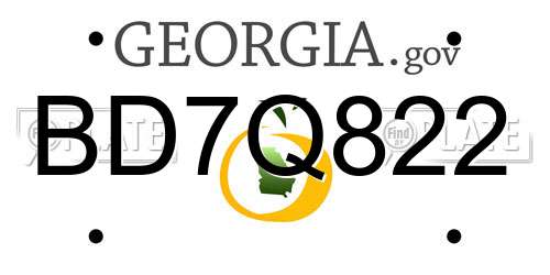 BD7Q822 Georgia License Plate