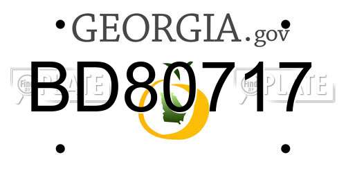 BD80717 Georgia License Plate