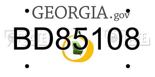BD85108 Georgia License Plate