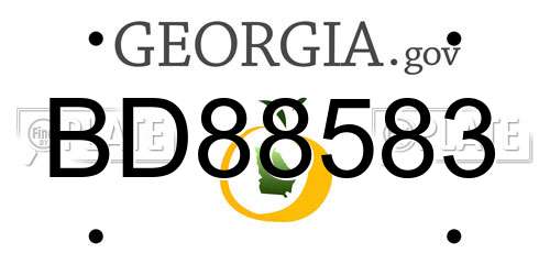BD88583 Georgia License Plate