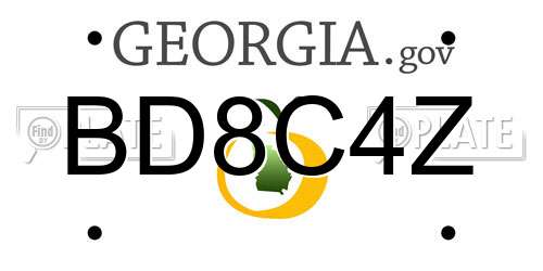 BD8C4Z Georgia License Plate
