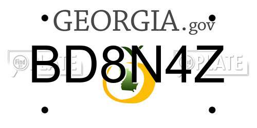 BD8N4Z Georgia License Plate