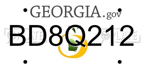 BD8Q212 Georgia License Plate