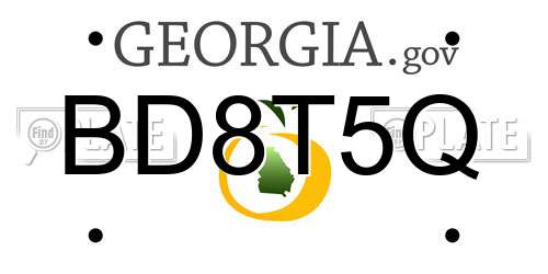 BD8T5Q Georgia License Plate