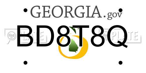 BD8T8Q Georgia License Plate