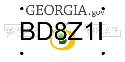BD8Z1I Georgia License Plate