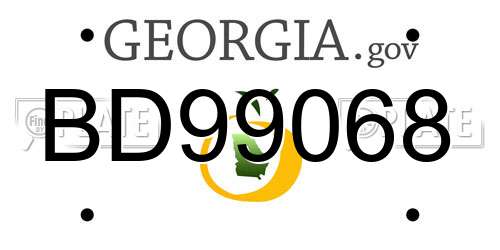 BD99068 Georgia License Plate
