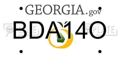 BDA14O Georgia License Plate