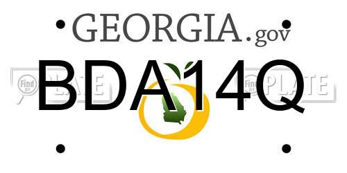 BDA14Q Georgia License Plate