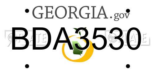 BDA3530 Georgia License Plate