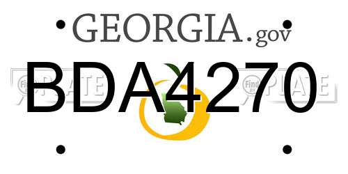 BDA4270 Georgia License Plate