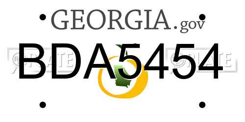 BDA5454 Georgia License Plate