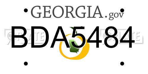BDA5484 Georgia License Plate