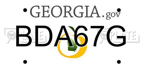 BDA67G Georgia License Plate