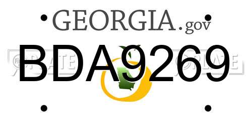 BDA9269 Georgia License Plate