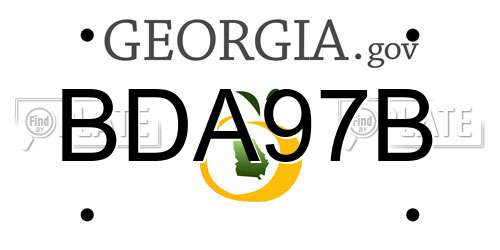 BDA97B Georgia License Plate