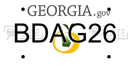 BDAG26 Georgia License Plate
