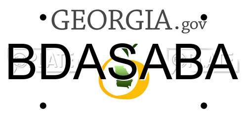 BDASABA Georgia License Plate