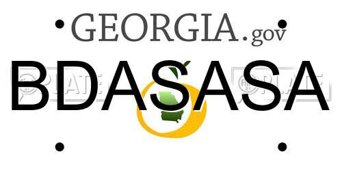 BDASASA Georgia License Plate
