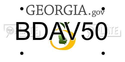 BDAV50 Georgia License Plate
