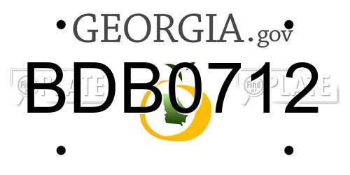 BDB0712 Georgia License Plate