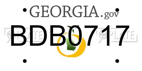 BDB0717 Georgia License Plate