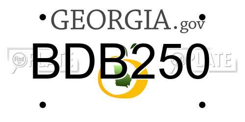 BDB250 Georgia License Plate