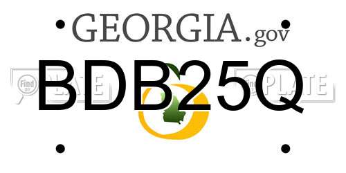 BDB25Q Georgia License Plate