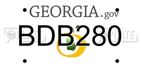 BDB280 Georgia License Plate