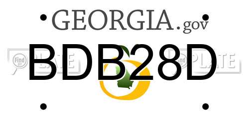 BDB28D Georgia License Plate