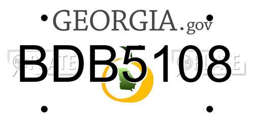 BDB5108 Georgia License Plate