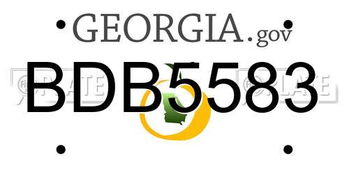 BDB5583 Georgia License Plate