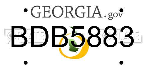 BDB5883 Georgia License Plate