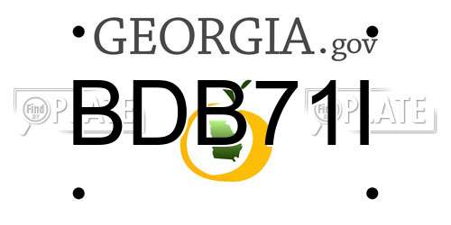 BDB71I Georgia License Plate