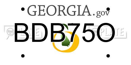 BDB75O Georgia License Plate