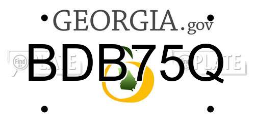BDB75Q Georgia License Plate