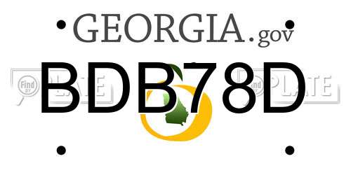 BDB78D Georgia License Plate