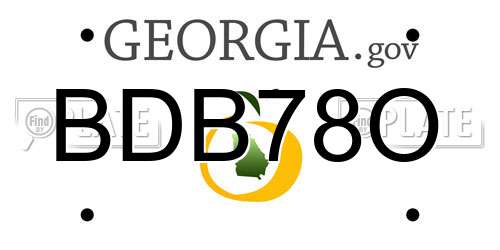BDB78O Georgia License Plate