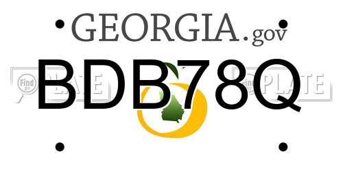 BDB78Q Georgia License Plate